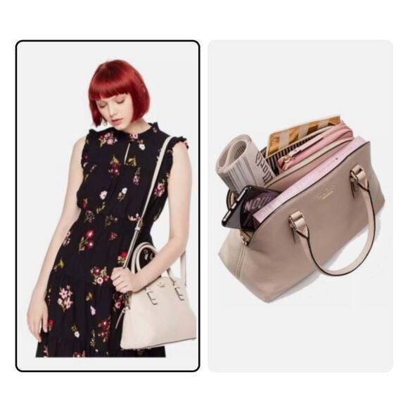 Kate Spade Jackson Street Lottie Satchel Pebbled Leather Porcelain Bone Cream - Picture 14 of 14